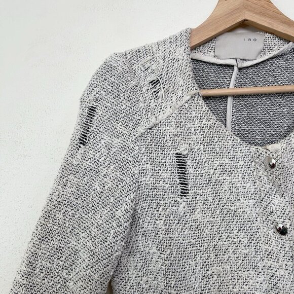 IRO Womens Size 1 Xsmall Agnete Tweed Zip Jacket - Picture 6 of 14